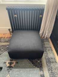 Footstool Stunning Beautiful Compact Square Charcoal Footstool Cotton Blend - Can Deliver