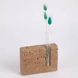 Handmade Travertine Test Tube Planter Unique Mini Vase - thumbnail 2
