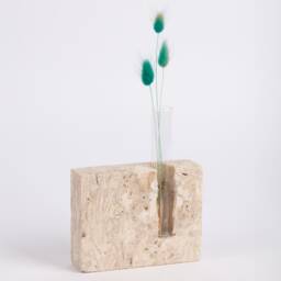 Handmade Travertine Test Tube Planter Unique Mini Vase - thumbnail 1