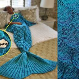 Personalised Mermaid Tail Blanket/The Siren's Lagoon - Turquoise Gift - thumbnail 3