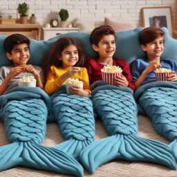 Personalised Mermaid Tail Blanket/The Siren's Lagoon - Turquoise Gift - thumbnail 2