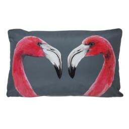 Flamingo Cushion - Handmade Digitally Printed Silk Cushion - thumbnail 2