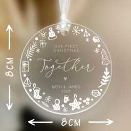 First Christmas Together Personalised Frosted Ornament - Couple Gift - thumbnail 3