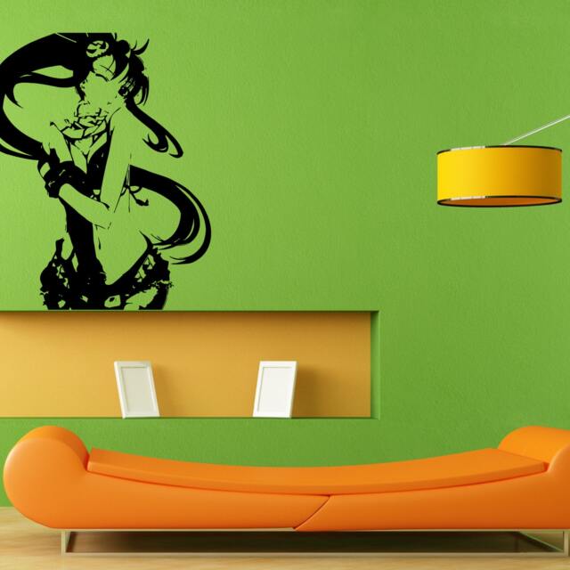 Anime Beautiful Girl Woman Wall Sticker Vinyl Mural Decal Home House Apartment Art Decor Free Shipping L022 - image 1