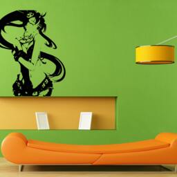 Anime Beautiful Girl Woman Wall Sticker Vinyl Mural Decal Home House Apartment Art Decor Free Shipping L022 - thumbnail 1