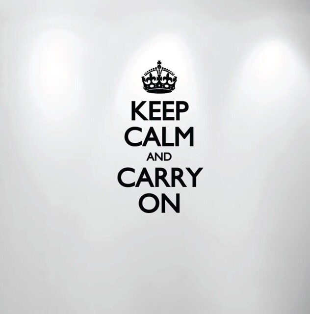 "Keep Calm & Carry On Wall Decal Motivational Poster - Choose Color 16"" Wide X 28" - image 1