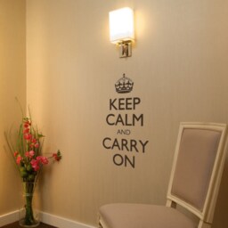 "Keep Calm & Carry On Wall Decal Motivational Poster - Choose Color 16"" Wide X 28" - thumbnail 2