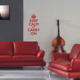 "Keep Calm & Carry On Wall Decal Motivational Poster - Choose Color 16"" Wide X 28" - thumbnail 3