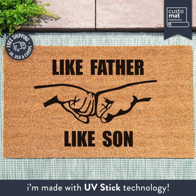 Like Father Son - Fathers Day Welcome Doormat Funny Quote Dad Gifts Grandad Grandpa Papa - image 1