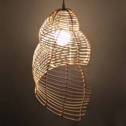 Conch-Shaped Pendant Light, Rattan Ceiling Lights, Decor Lighting Fixture, Lampshade Size 30cmx35 cmx52cm - thumbnail 2