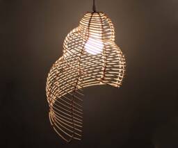 Conch-Shaped Pendant Light, Rattan Ceiling Lights, Decor Lighting Fixture, Lampshade Size 30cmx35 cmx52cm