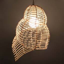 Conch-Shaped Pendant Light, Rattan Ceiling Lights, Decor Lighting Fixture, Lampshade Size 30cmx35 cmx52cm - thumbnail 3