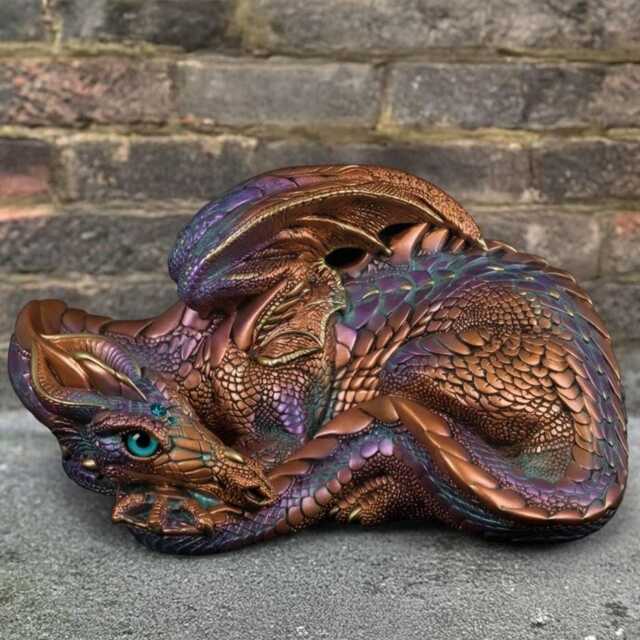 Unique Concrete Dragon Sculpture Handcrafted Fantasy Statue Stone Garden Decor Outdoor Animal Ornament Cement Yard Art - image 1