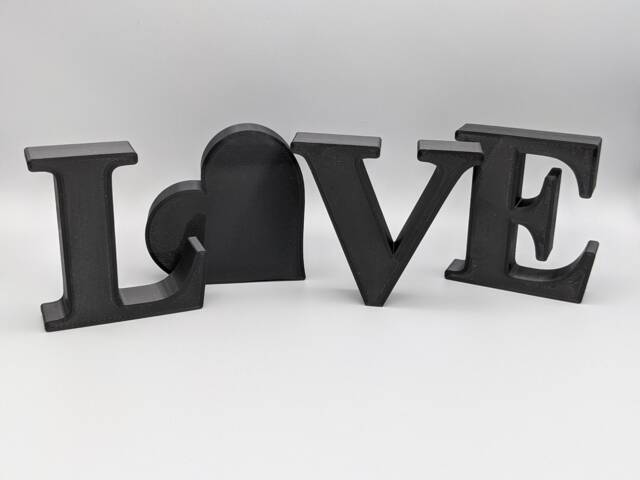 Love Decorative Letter Ornament With Heart Home Decor Sign Serif Font - image 1