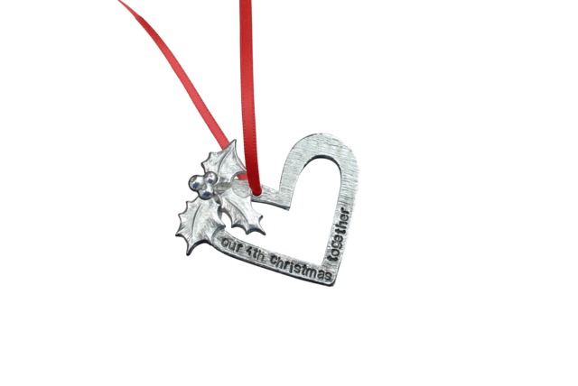 4Th Anniversary Christmas Ornament - Our Together Keepsake Tree Decoration Gift - image 1