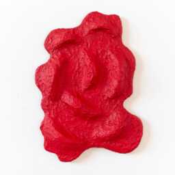Red Maximalist Wall Art - Eclectic Plaster Modern Organic Contemporary Artwork Sculpture - thumbnail 2
