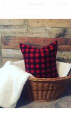 Red & Black Buffalo Check Flannel Pillow Cover Christmas Throw Pillow Cover Home Decor - thumbnail 1