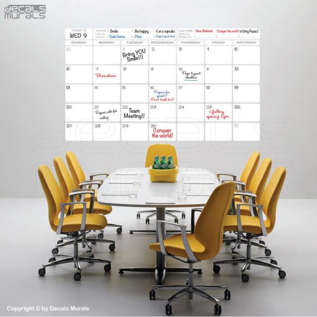 Wall Decals Dry Erase Monthly Calendar Office Interior Decor By Decals Murals