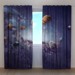 Space Blackout Curtains Planet Window Curtain Panels - thumbnail 1