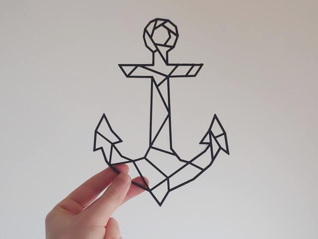 Geometric Anchor - Wall Art Hanging Decoration Home Decor Black Printinghive - image 1