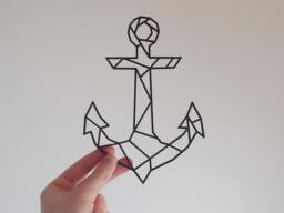 Geometric Anchor - Wall Art Hanging Decoration Home Decor Black Printinghive - thumbnail 1