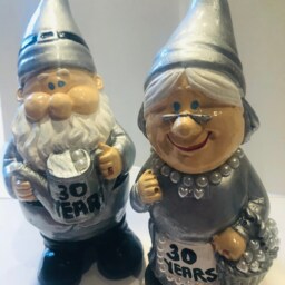 30Th Wedding Anniversary Garden Gnomes, Pearl Wedding Anniversary Garden Gnome , Handmade & Personalised , Quirky Gift - thumbnail 3