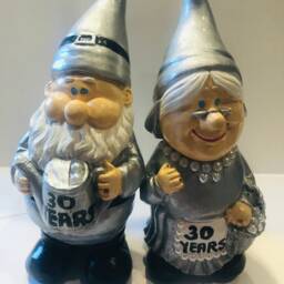 30Th Wedding Anniversary Garden Gnomes, Pearl Wedding Anniversary Garden Gnome , Handmade & Personalised , Quirky Gift - thumbnail 2