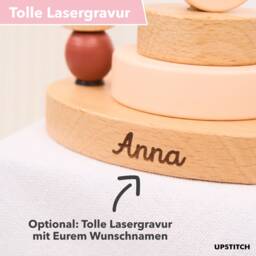 Trixie Personalized Motor Skills Loop With Name, Montessori Toy, Wooden Baby Toy Gift For Birth, Christening - thumbnail 4