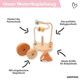 Trixie Personalized Motor Skills Loop With Name, Montessori Toy, Wooden Baby Toy Gift For Birth, Christening - thumbnail 3