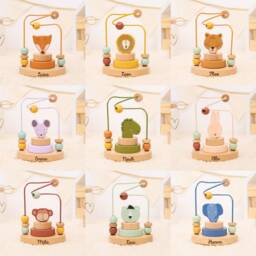 Trixie Personalized Motor Skills Loop With Name, Montessori Toy, Wooden Baby Toy Gift For Birth, Christening - thumbnail 2