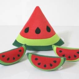 Handmade Fleece Watermelon Pillow Kids Room Decor - thumbnail 4