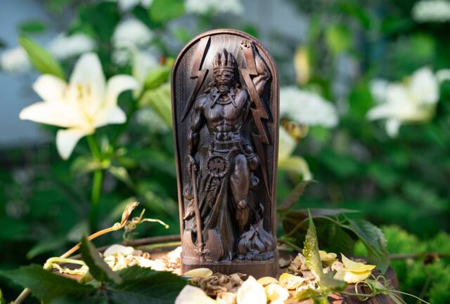 Shango Yoruba Orisha Wood Carving - Spirit Of Thunder Altar Art - image 1