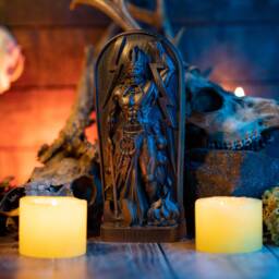 Shango Yoruba Orisha Wood Carving - Spirit Of Thunder Altar Art - thumbnail 3