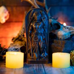 Shango Yoruba Orisha Wood Carving - Spirit Of Thunder Altar Art - thumbnail 2