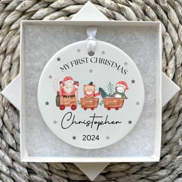 Personalised First Christmas Bauble - Ornament -Babys First Baby Xmas Tree Decoration- Secret Santa - image 1