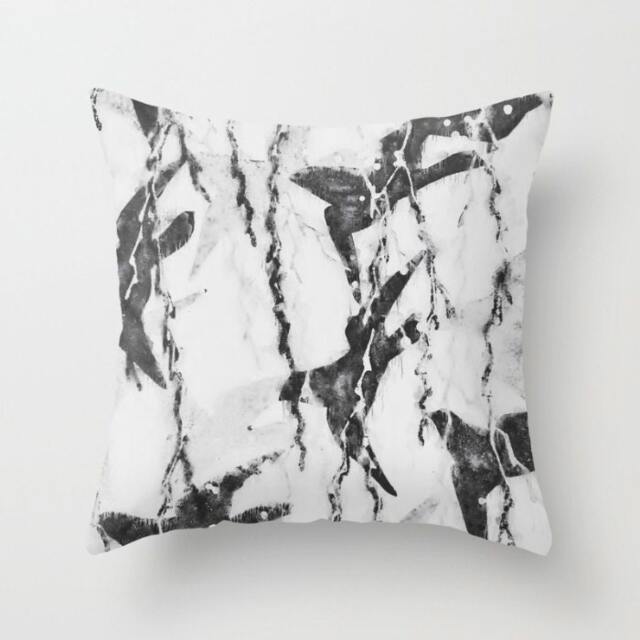 Swallow Throw Pillow. 18x18 Pillow Case. White Black Bird Watercolor Bohemian Sofa Semi Abstract Cushion - image 1