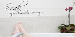 Soak Your Troubles Away Wall Decal, Bathroom Home Decor, Vinyl Sticker, Bathrrom Decor - thumbnail 1
