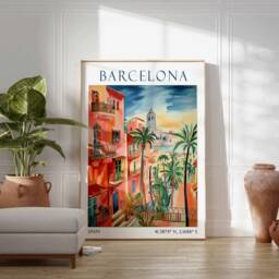 Barcelona Travel Print, Poster, Spain Decor, European Wall Art, Gift - thumbnail 3