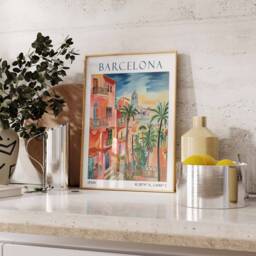 Barcelona Travel Print, Poster, Spain Decor, European Wall Art, Gift - thumbnail 2