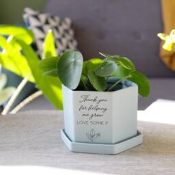 Teacher Thank You Hexagon Plant Pot - Personalised Cacti Teaching Assistant End Of Term Gift - thumbnail 4