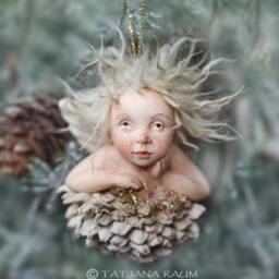 Engel Luka Dekoration Weihnachtsbaumschmuck Kunst Puppe Miniatur - thumbnail 3