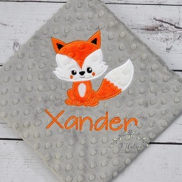 Personalized Baby Blanket-Fox Baby Blanket-Fox Woodland Minky Blanket Personalized-Boy Girl Fox Blanket-Minky Teepee Tribal Nursery - thumbnail 2