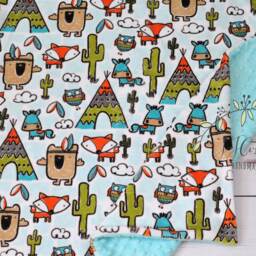 Personalized Baby Blanket-Fox Baby Blanket-Fox Woodland Minky Blanket Personalized-Boy Girl Fox Blanket-Minky Teepee Tribal Nursery - thumbnail 3