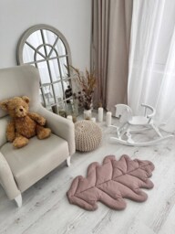 Organic Cotton Oak Leaf Baby Play Mat - Dusty Brown - thumbnail 1