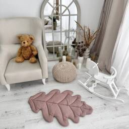 Organic Cotton Oak Leaf Baby Play Mat - Dusty Brown - thumbnail 2