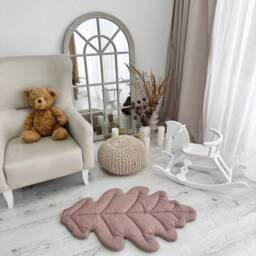 Organic Cotton Oak Leaf Baby Play Mat - Dusty Brown - thumbnail 3