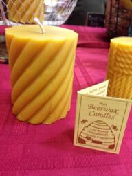 Beeswax Pillar Candle 3-1/2 - thumbnail 1