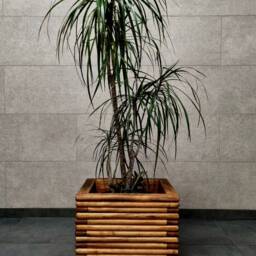 Modern Indoor Wooden Planter, Terrace Flowerpot in Minimal Design 3D, Pot For Outdoor Or Indoor, Industrial Style Flower - thumbnail 2