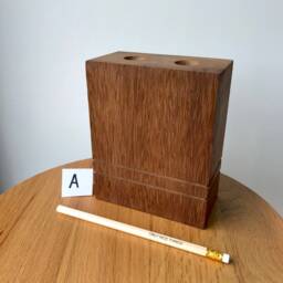 Reclaimed Wood Candle Holder, Candlesticks, Hardwood Candlesticks, Midcentury Modern Style Decor, Teak, Mahogany - thumbnail 2