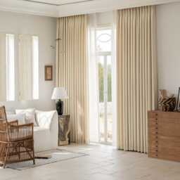Chiara Soft Wool Curtain, Natural Semi Room Darkening Custom Curtain For Livingroom Bedroom, Extra Long - thumbnail 3